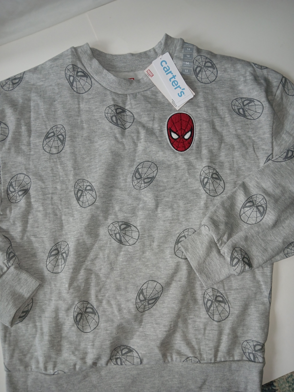 grey Marvel Spider-Man pullover Nwt Size 14, D0393